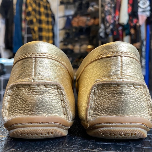COACH Gold Mary Lock Up Loafers - Picture 7 of 10